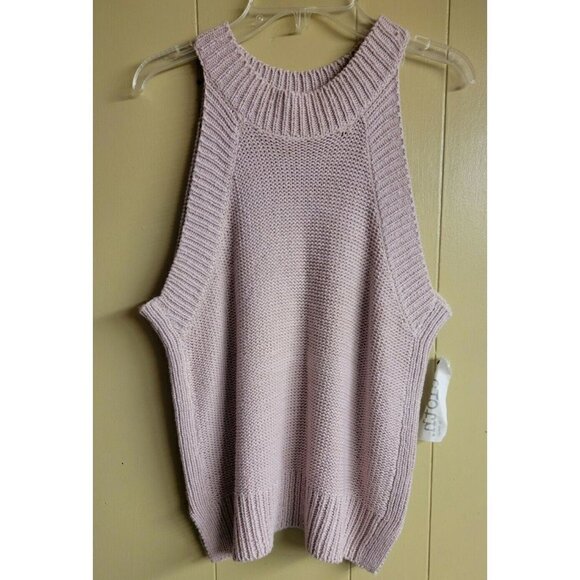 Cloth by design Medium Blush Sleeveless Open Side Slit Sweater Top - Picture 1 of 4